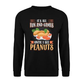 It's Fun Until I See Peanuts - Peanut Allergic - Unisex Sweatshirt - black - Front - Alina (178cm) & Michal (187cm)