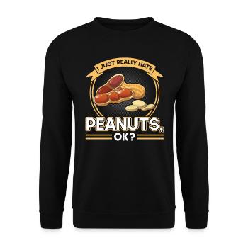 Je déteste vraiment les arachides - Allergique aux arachides - Sweat-shirt Unisexe - noir - Devant - Alina (178cm) & Michal (187cm)