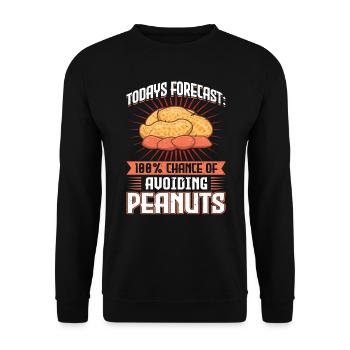 100% Chance Of Avoiding Peanuts - Peanut Allergic - Unisex Sweatshirt - black - Front - Alina (178cm) & Michal (187cm)