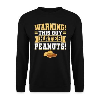 Ce gars déteste les arachides - Allergique aux arachides - Sweat-shirt Unisexe - noir - Devant - Alina (178cm) & Michal (187cm)