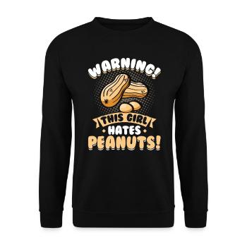 Cette fille déteste les arachides - Allergique aux arachides - Sweat-shirt Unisexe - noir - Devant - Alina (178cm) & Michal (187cm)