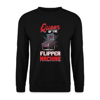 Queen Of The Flipper Machine - Pinball - Unisex Pullover - Schwarz - Vorne - Alina (178cm) & Michal (187cm)