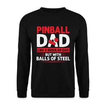 Pinball Dad - Unisex Sweatshirt - black - Front - Alina (178cm) & Michal (187cm)