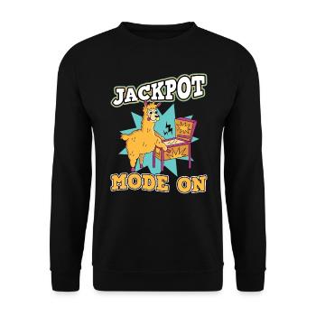 Jackpot Mode On - Pinball - Unisex Sweatshirt - black - Front - Alina (178cm) & Michal (187cm)