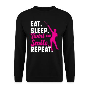 Twirl And Smile - Baton Twirler - Unisex Sweatshirt - black - Front - Alina (178cm) & Michal (187cm)