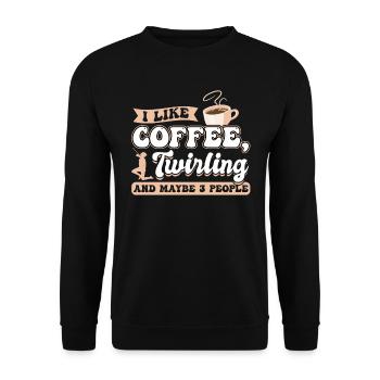 Coffee And Twirling - Baton Twirler - Unisex Sweatshirt - black - Front - Alina (178cm) & Michal (187cm)