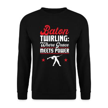 Baton Twirling - Baton Twirler - Unisex Sweatshirt - black - Front - Alina (178cm) & Michal (187cm)
