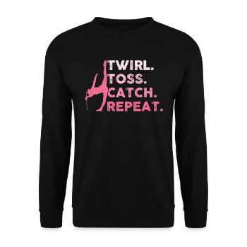 Twirl. Toss. Catch. Repeat. - Baton Twirler - Unisex Sweatshirt - black - Front - Alina (178cm) & Michal (187cm)