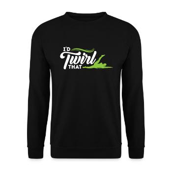 I'd Twirl That - Baton Twirler - Unisex Sweatshirt - black - Front - Alina (178cm) & Michal (187cm)