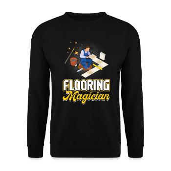 Flooring Magician - Flooring Installer - Unisex Pullover - Schwarz - Vorne - Alina (178cm) & Michal (187cm)