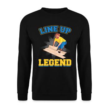 Line Up Legend - Flooring Installer - Unisex Pullover - Schwarz - Vorne - Alina (178cm) & Michal (187cm)