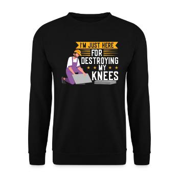 I Destroy My Knees While Flooring - Unisex Pullover - Schwarz - Vorne - Alina (178cm) & Michal (187cm)