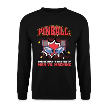 Pinball - Man Vs. Machine - Unisex Pullover - Schwarz - Vorne - Alina (178cm) & Michal (187cm)