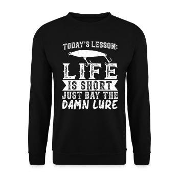 Bay The Lure - Fishing - Unisex Sweatshirt - black - Front - Alina (178cm) & Michal (187cm)