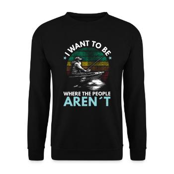 Soyez là où les gens ne sont pas - Pêche - Sweat-shirt Unisexe - noir - Devant - Alina (178cm) & Michal (187cm)