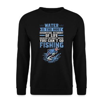 L’eau est pour la pêche - Pêcheur et pêcheur - Sweat-shirt Unisexe - noir - Devant - Alina (178cm) & Michal (187cm)
