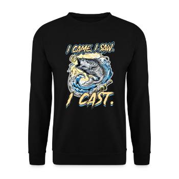 I Came. I Saw. I Cast. -Fishing - Unisex Sweatshirt - black - Front - Alina (178cm) & Michal (187cm)
