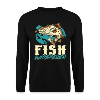 Fish Whisperer - Fishing - Unisex Sweatshirt - black - Front - Alina (178cm) & Michal (187cm)