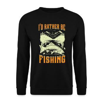 I'd Rather Be Fishing - Unisex Sweatshirt - black - Front - Alina (178cm) & Michal (187cm)