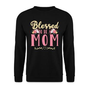 Be A Mom - Mothers Day - Unisex Sweatshirt - black - Front - Alina (178cm) & Michal (187cm)