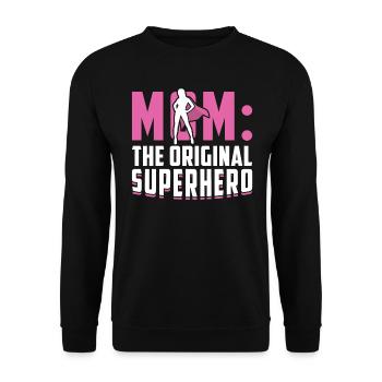 Mom - The Original Superhero - Mothers Day - Unisex Sweatshirt - black - Front - Alina (178cm) & Michal (187cm)