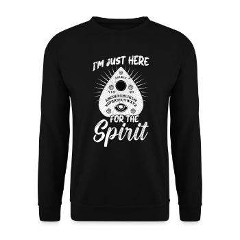 I'm Just Here For The Spirit - Ghost Investigator - Unisex Pullover - Schwarz - Vorne - Alina (178cm) & Michal (187cm)