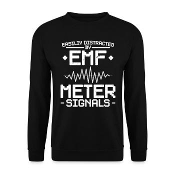 EMF Meter Signals - Ghost Investigator - Unisex Sweatshirt - black - Front - Alina (178cm) & Michal (187cm)