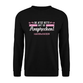 Jugendweihe 2024 Mädchen Junge - Unisex Pullover - Schwarz - Vorne - Alina (178cm) & Michal (187cm)