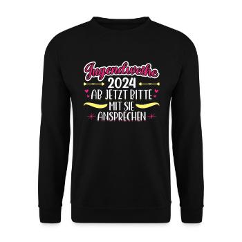 Jugendweihe 2024 Mädchen Junge - Unisex Pullover - Schwarz - Vorne - Alina (178cm) & Michal (187cm)