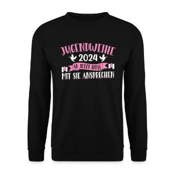 Jugendweihe 2024 Mädchen Junge - Unisex Pullover - Schwarz - Vorne - Alina (178cm) & Michal (187cm)