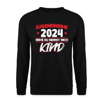 Jugendweihe 2024 Mädchen Junge - Unisex Pullover - Schwarz - Vorne - Alina (178cm) & Michal (187cm)