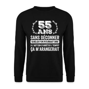 55 Ans Sans Déconner Cadeau D'anniversaire 55 Ans - Sweat-shirt Unisexe - noir - Devant - Alina (178cm) & Michal (187cm)