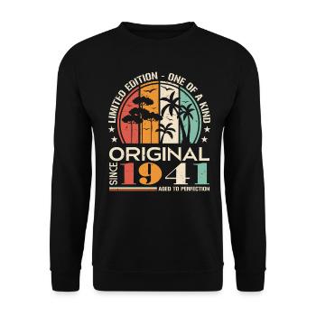 Voiture ancienne construite en 1941 née Vintage anniversaire - Sweat-shirt Unisexe - noir - Devant - Alina (178cm) & Michal (187cm)