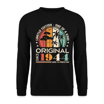 Voiture ancienne construite en 1944 née Vintage Birthday - Sweat-shirt Unisexe - noir - Devant - Alina (178cm) & Michal (187cm)