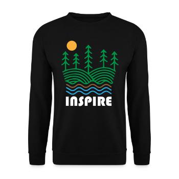Trees Land Water Inspire Nature - Unisex Pullover - Schwarz - Vorne - Alina (178cm) & Michal (187cm)