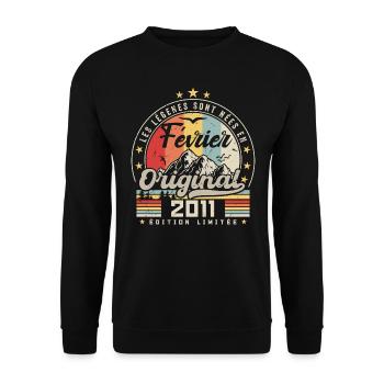 February 2011 13th Birthday Gift February 2011 - Unisex Sweatshirt - black - Front - Alina (178cm) & Michal (187cm)