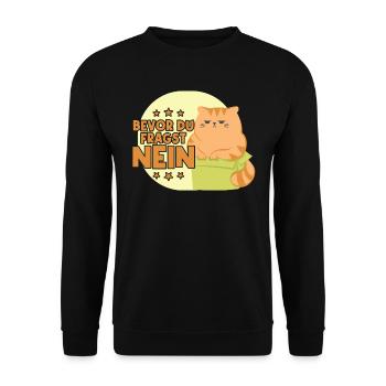 Avant de demander pas de conception de chat drôle - Sweat-shirt Unisexe - noir - Devant - Alina (178cm) & Michal (187cm)