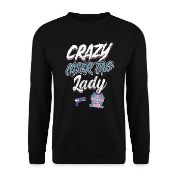 Crazy Laser Tag Lady - Lasertag - Unisex Sweatshirt - black - Front - Alina (178cm) & Michal (187cm)
