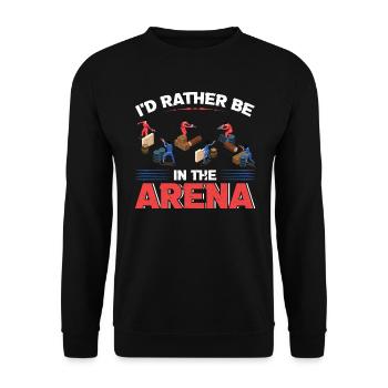 I'd Rather Be In The Arena - Laser Tag - Unisex Pullover - Schwarz - Vorne - Alina (178cm) & Michal (187cm)