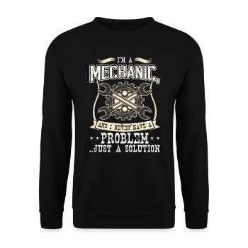 Mechaniker Lösung Finder Stolzes Design - Unisex Pullover - Schwarz - Vorne - Alina (178cm) & Michal (187cm)