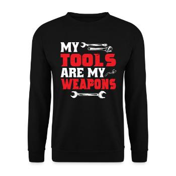 My tools are my weapons - Unisex Sweatshirt - black - Front - Alina (178cm) & Michal (187cm)