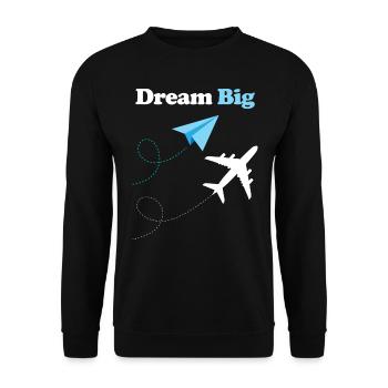 Dream Big Plane - Unisex Sweatshirt - black - Front - Alina (178cm) & Michal (187cm)