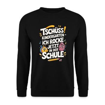 Goodbye Kindergarten - School Enrollment - Unisex Sweatshirt - black - Front - Alina (178cm) & Michal (187cm)