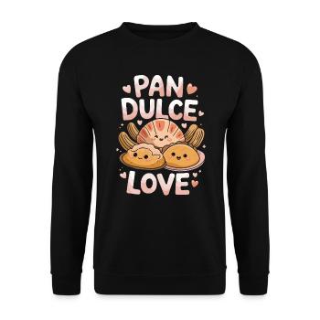 Pan Dulce Love Süßes Brot Liebe Kawaii - Unisex Pullover - Schwarz - Vorne - Alina (178cm) & Michal (187cm)