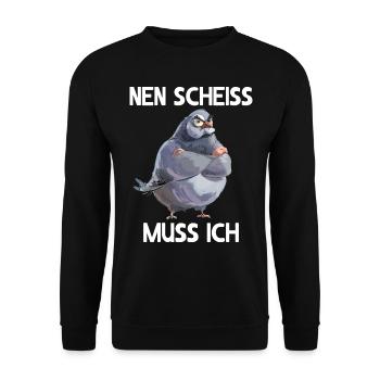Taube Täubchen Vogel Taubenzüchter Nen scheiss - Unisex Pullover - Schwarz - Vorne - Alina (178cm) & Michal (187cm)