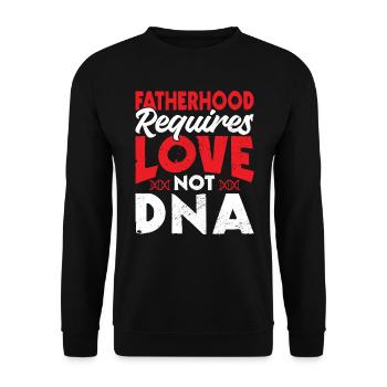 Vaterschaft Erfordert Liebe, Nicht DNA - Adoption - Unisex Pullover - Schwarz - Vorne - Alina (178cm) & Michal (187cm)