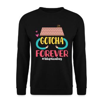 Gotcha Forever Adoption Tag #AdoptionDay - Unisex Sweatshirt - black - Front - Alina (178cm) & Michal (187cm)