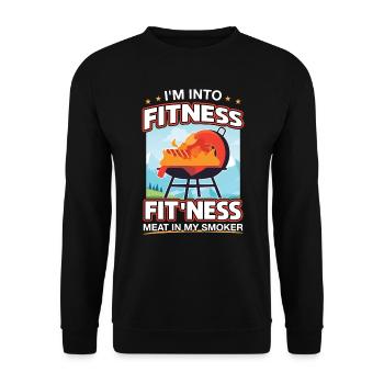 BBQ Fitness - Fit'ness Meat in My Smoker - Unisex Sweatshirt - black - Front - Alina (178cm) & Michal (187cm)
