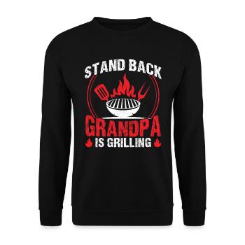 Stand Back Grandpa Is Grilling - Unisex Sweatshirt - black - Front - Alina (178cm) & Michal (187cm)