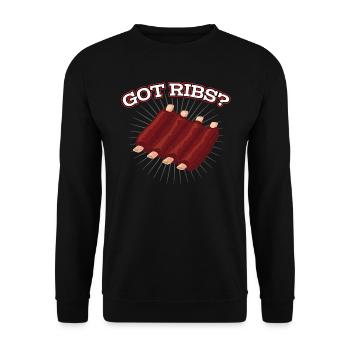 Got Ribs? - Perfect for BBQ fans and grill masters - Unisex Sweatshirt - black - Front - Alina (178cm) & Michal (187cm)
